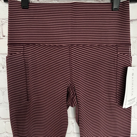 ATHLETA Salutation Stash Pocket II Textured 7/8 Striped Tight--S - Picture 3 of 16